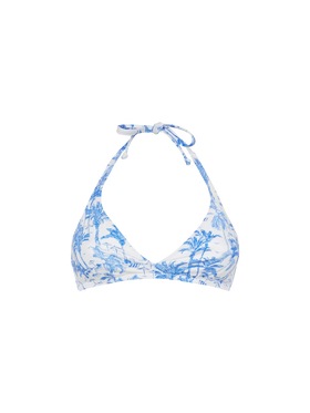 Gaia triangle bralette top with toile de jouy print