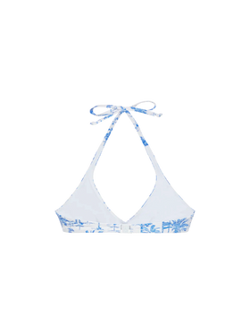 Gaia triangle bralette top with toile de jouy print