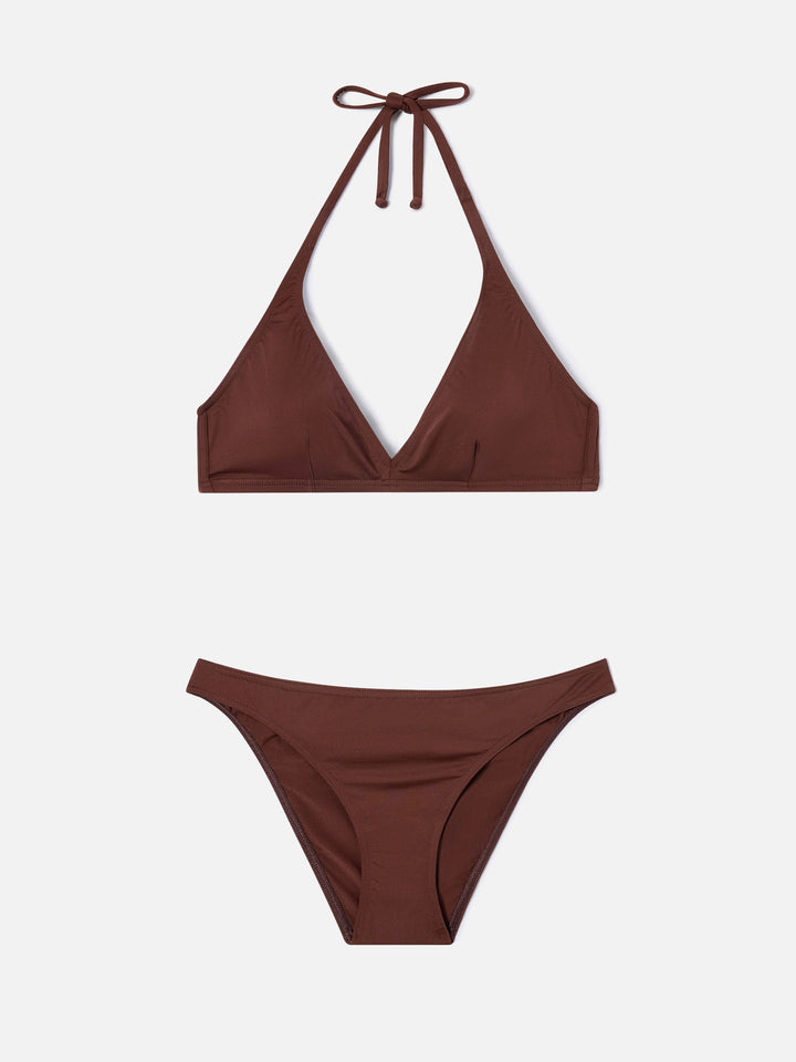 Gala bikini in solid dark brown