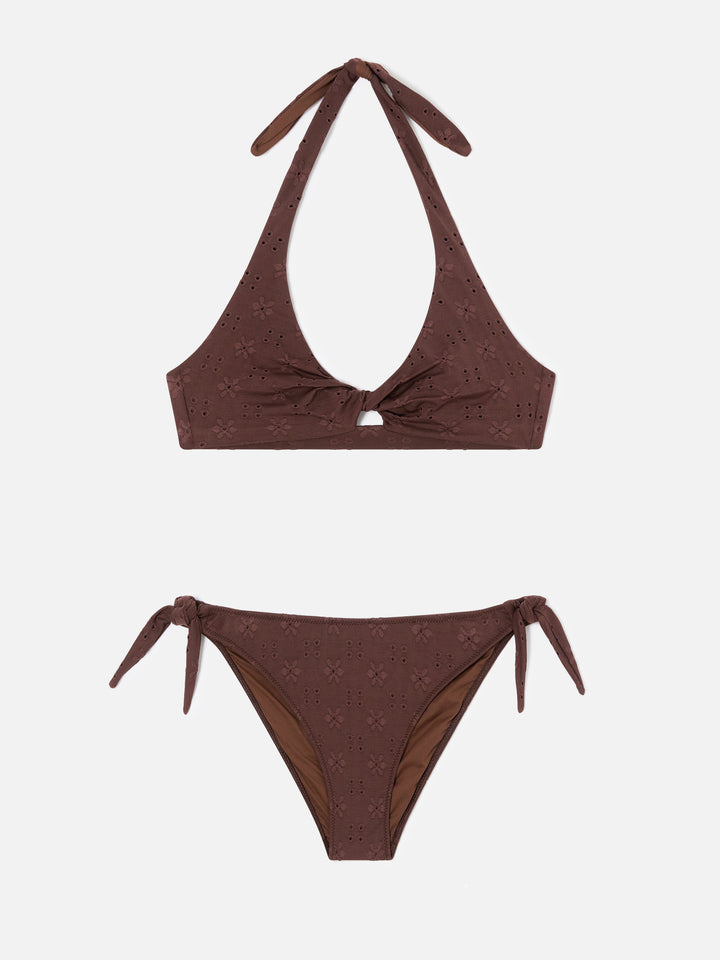 Bikini Gala marrone scuro con top triangolo