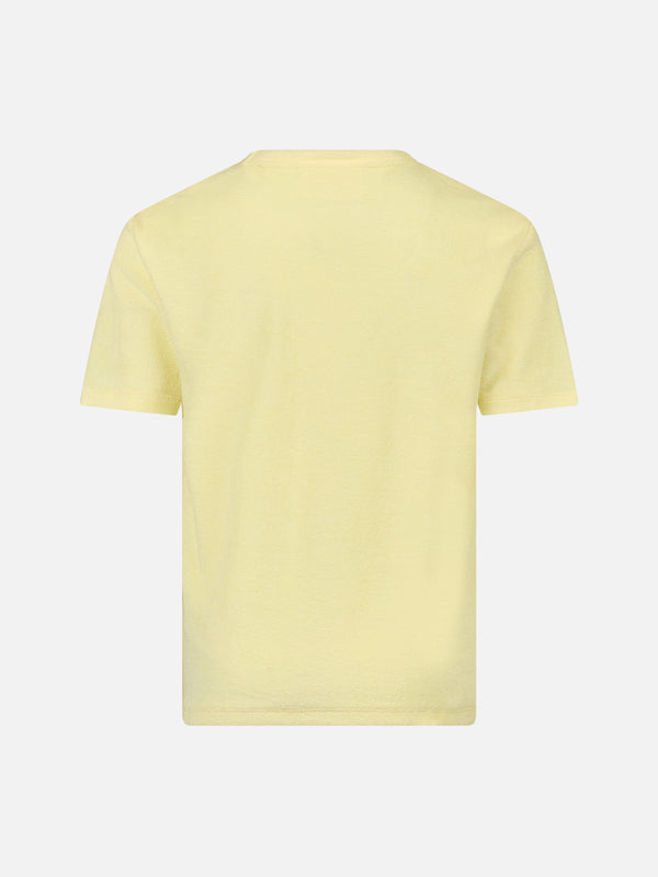 Boy pale yellow terry t-shirt Gary with St. Barth embroidery