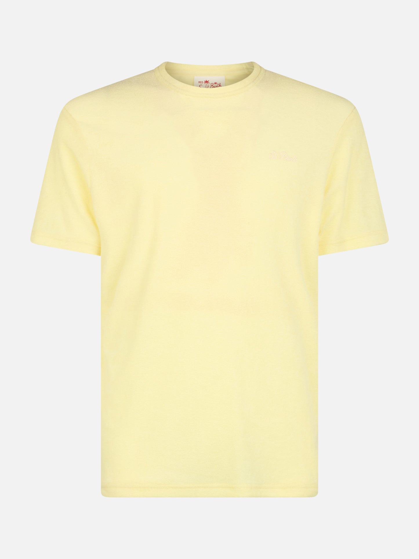 T-shirt da uomo gialla in spugna Gary con ricamo St. Barth