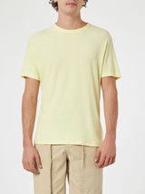 Man yellow terry t-shirt Gary with St. Barth embroidery