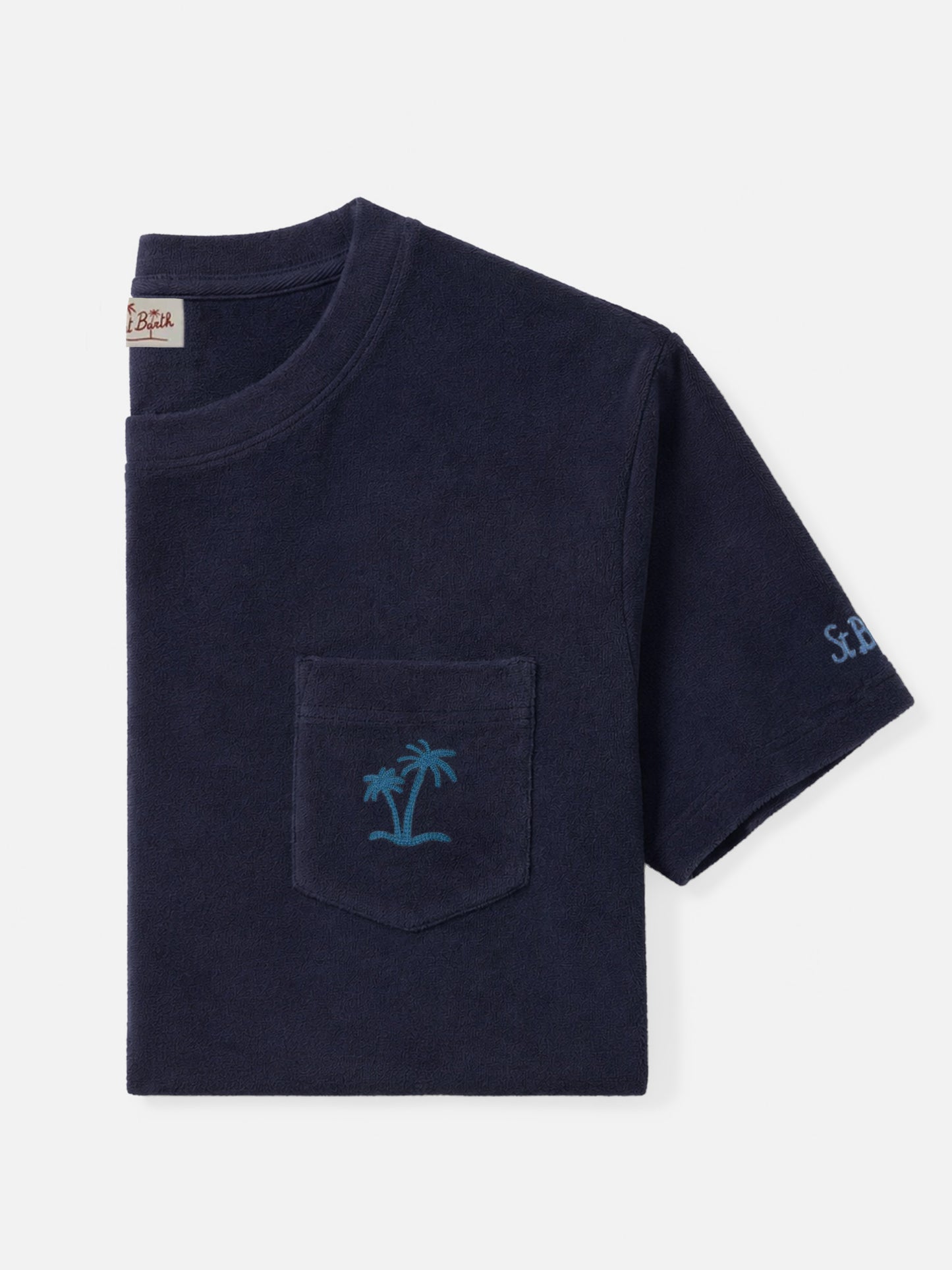 Gary navy terry t-shirt with pocket