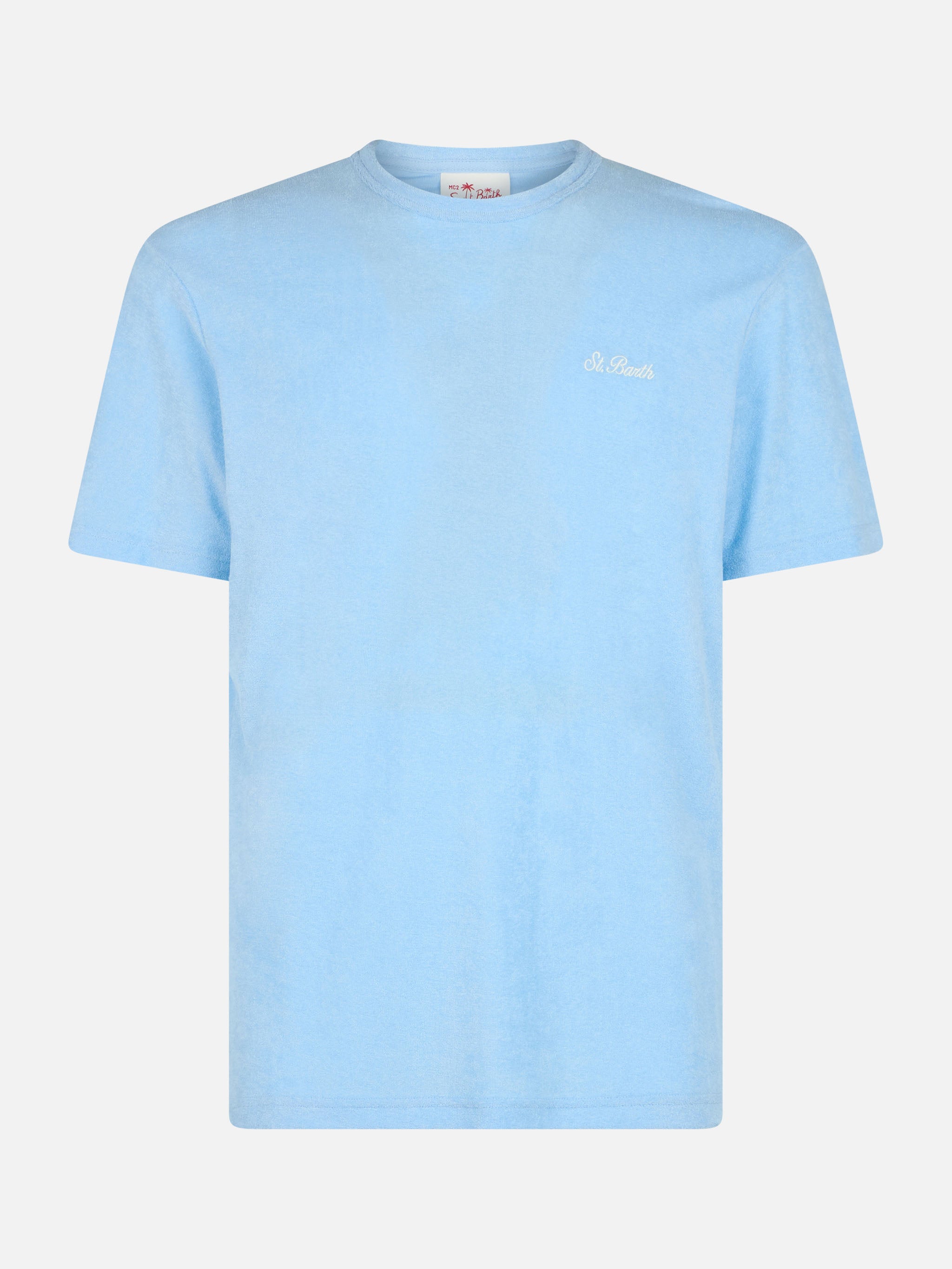 Tシャツ・カットソー MC2 SAINT BARTH Men T-shirt Blue TSHIRT MAN 02291H Man blue cotton jersey t-shirt Dover with St. Barth