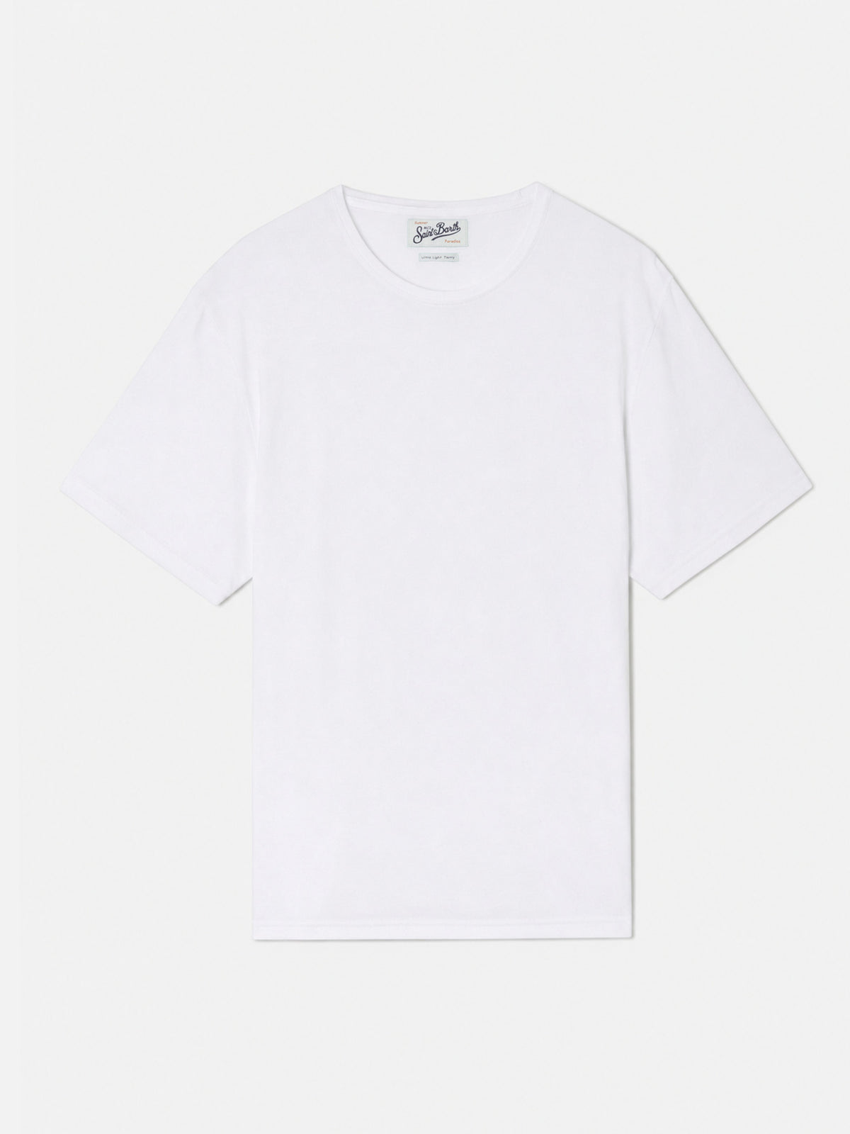 White Gary cotton terry-effect t-shirt with logo embroidery