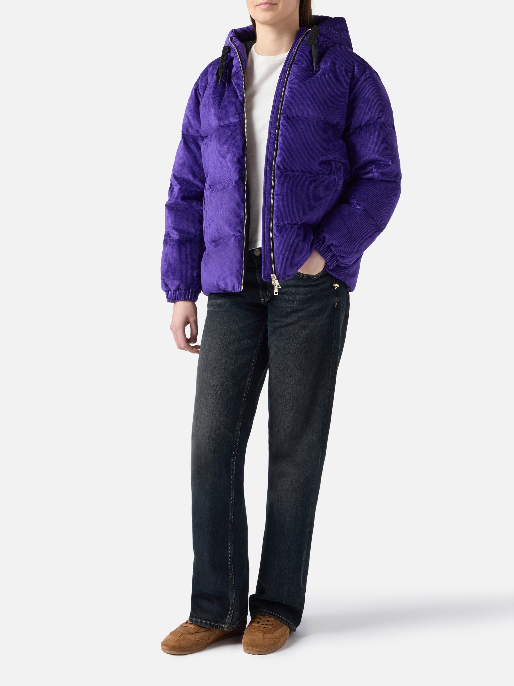 Purple corduroy Geneve hooded padded jacket – MC2 Saint Barth