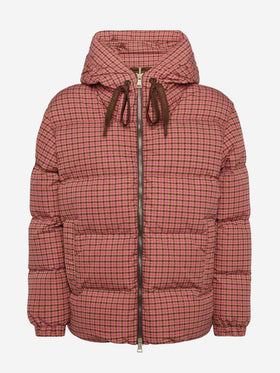 Hooded down padded jacket Geneve with pied de poul print - MC2 Saint Barth
