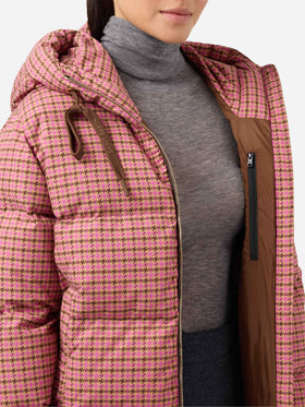 Piumino con cappuccio Geneve con stampa pied de poul