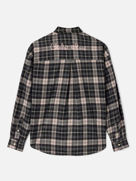 Camicia Gigy in flanella con motivo tartan e ricamo logo