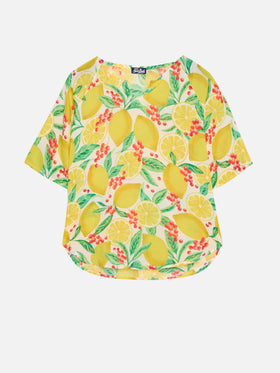Ginza caftan with lemon print