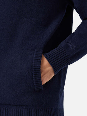 Navy blue lambswool cardigan Galway