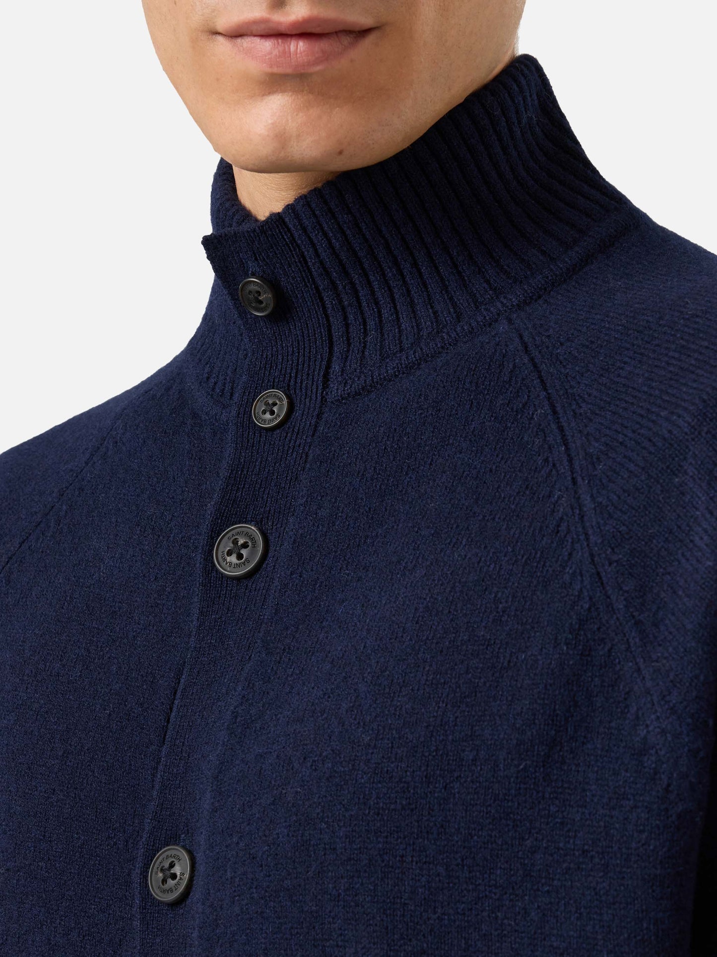 Navy blue lambswool cardigan Galway
