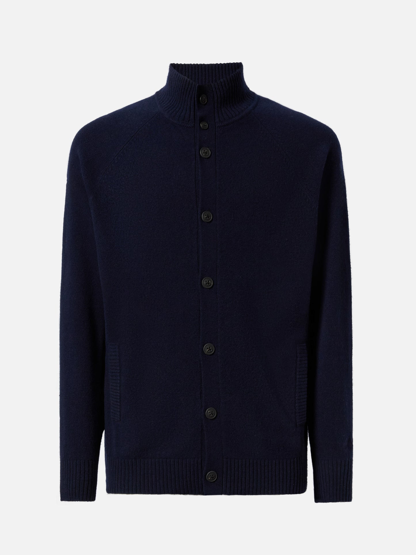 Navy blue lambswool cardigan Galway