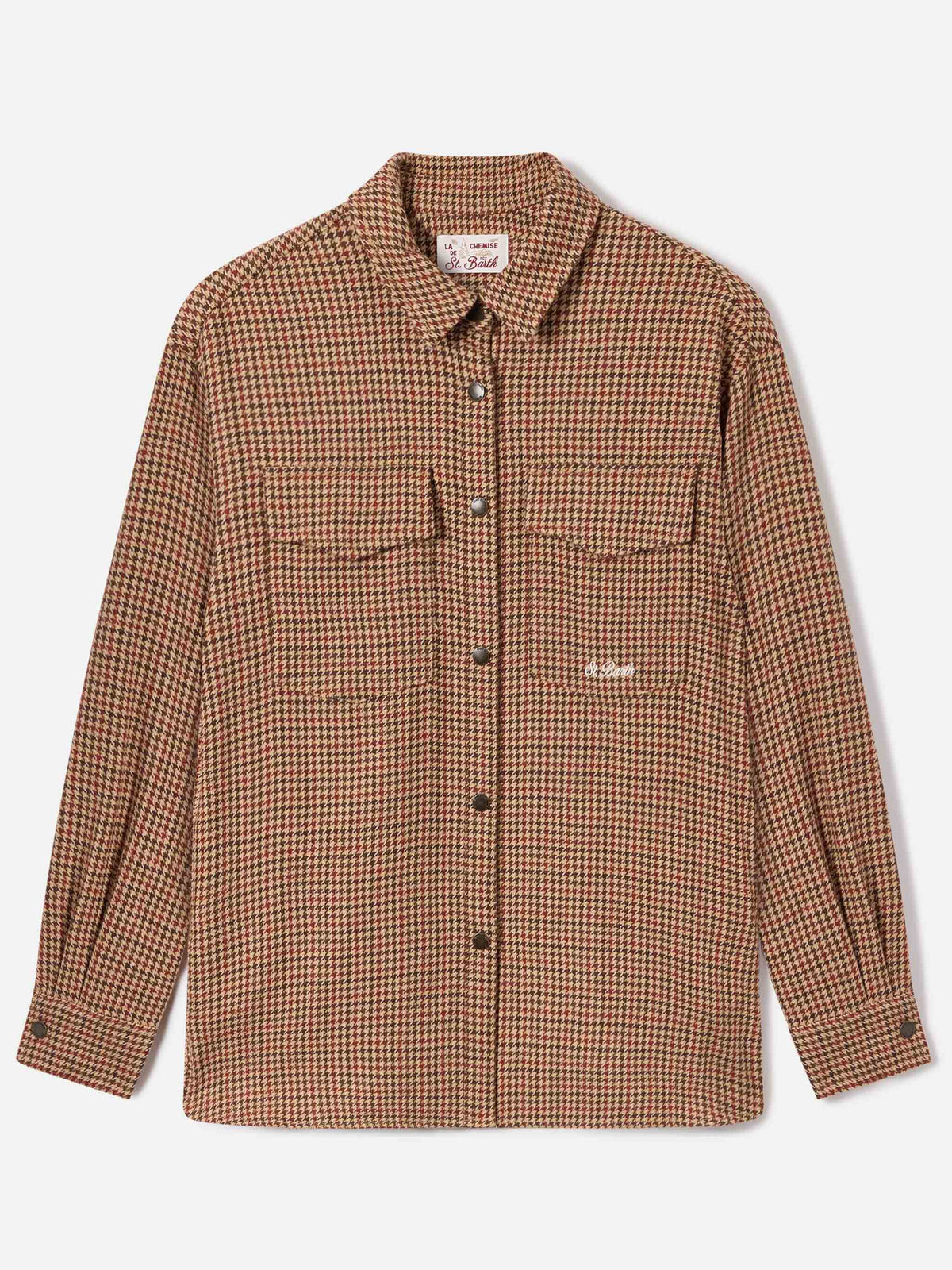 Sobrecamisa de franela en mezcla de lana Cambry con bordado de Mickey Mouse | Special edition 