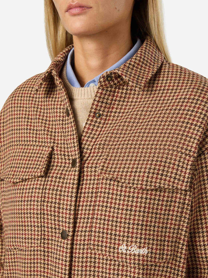 Cambry wool blend flannel overshirt with Mickey Mouse embroidery | Special edition