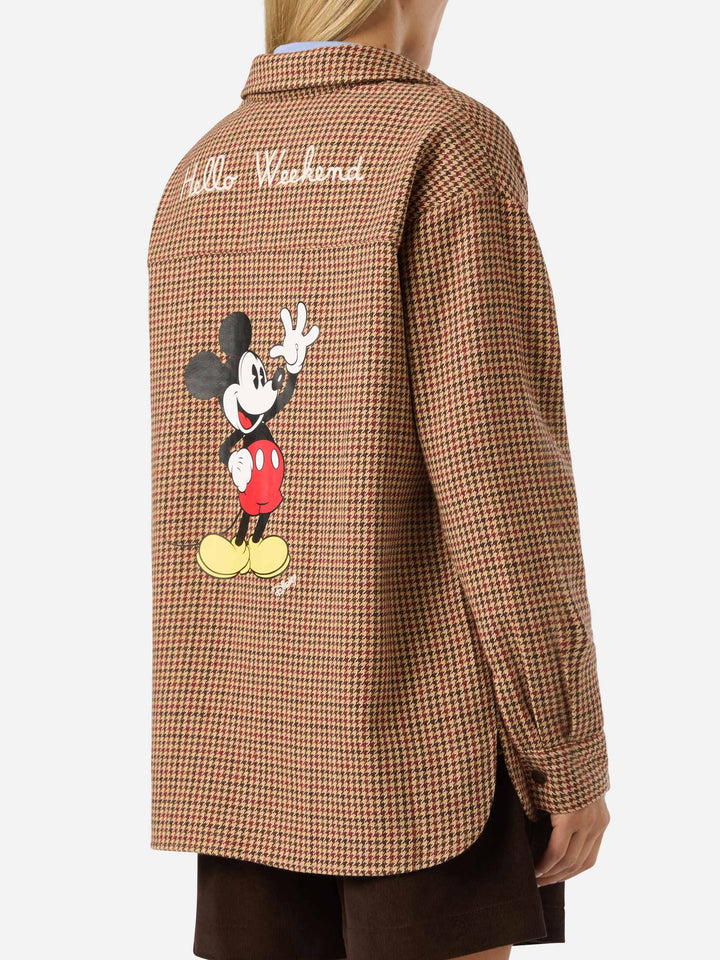 Cambry wool blend flannel overshirt with Mickey Mouse embroidery | Special edition