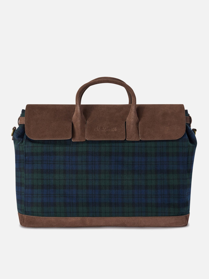 Sac de voyage pour homme à imprimé tartan 