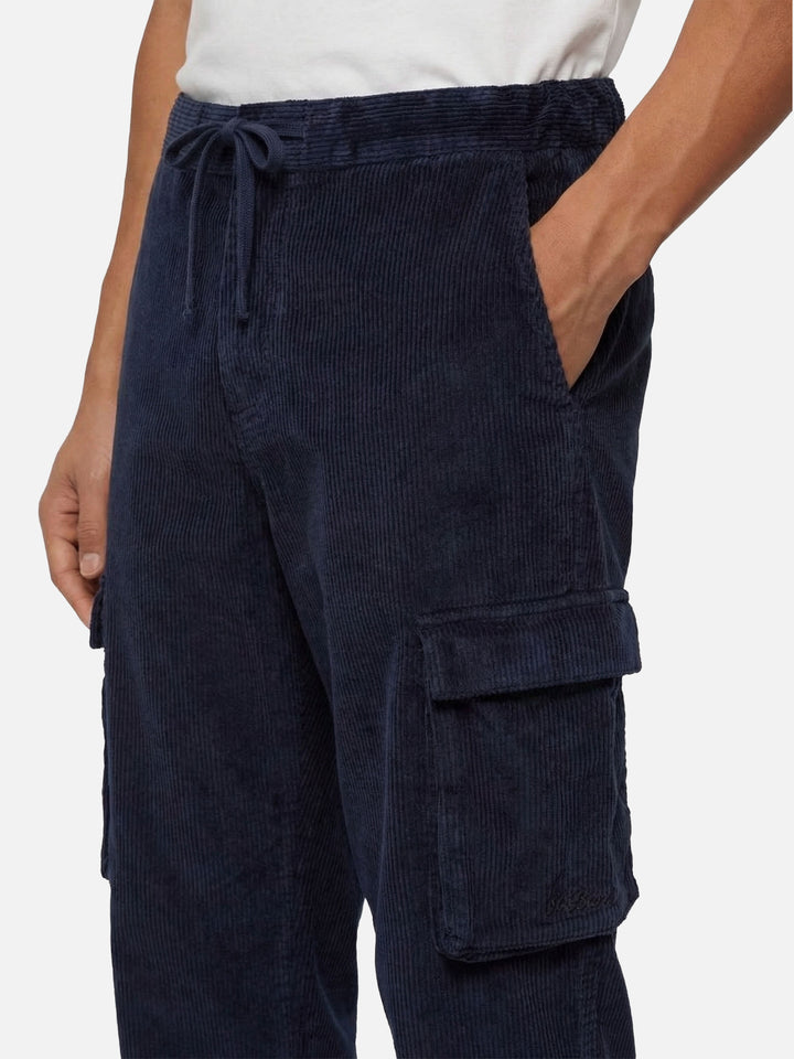 Blu Navy corduroy cargo pants Goldeck