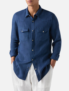 Camicia da uomo in denim di lino delave' Greg