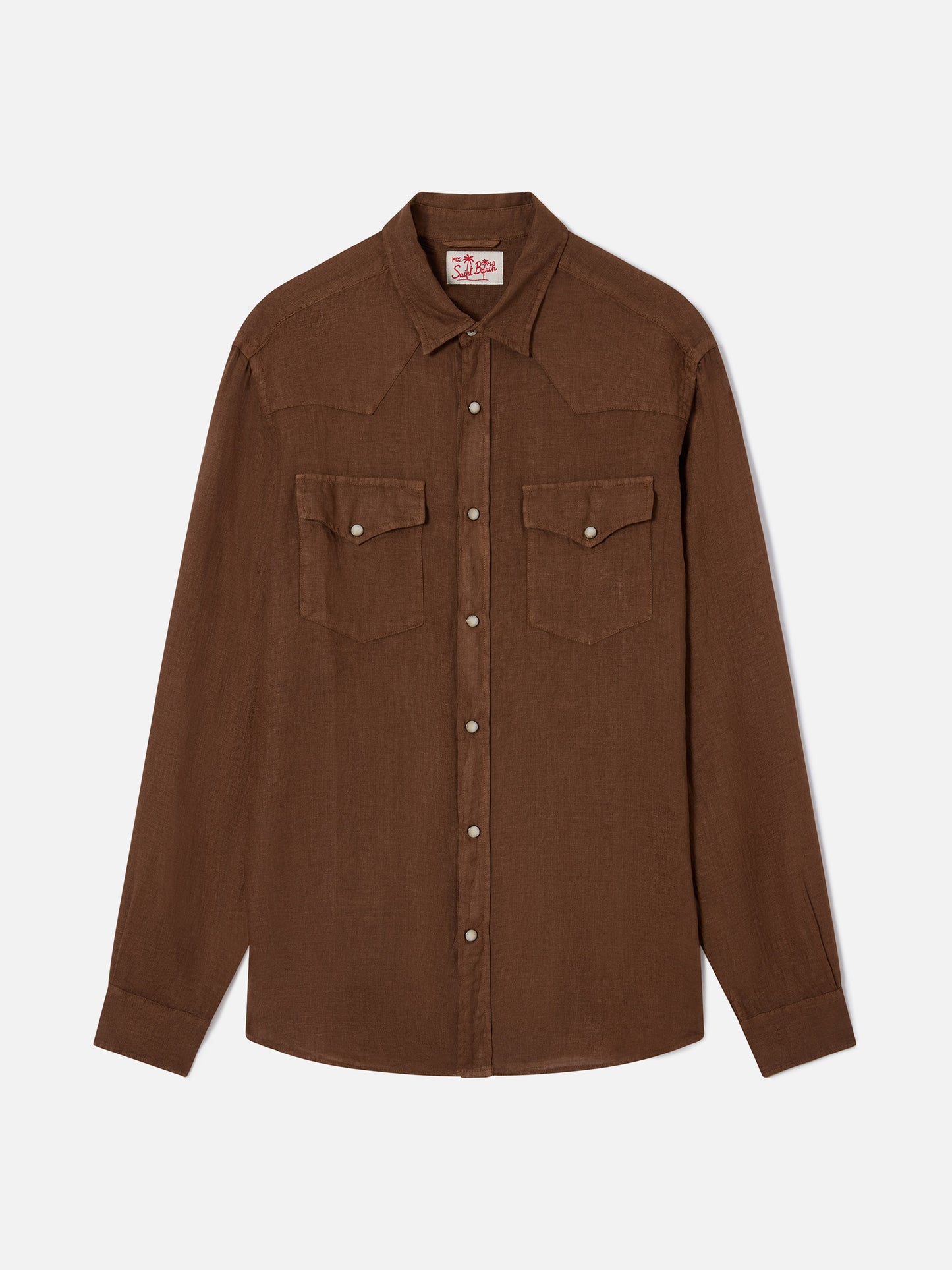 Camisa Greg de lino marrón 