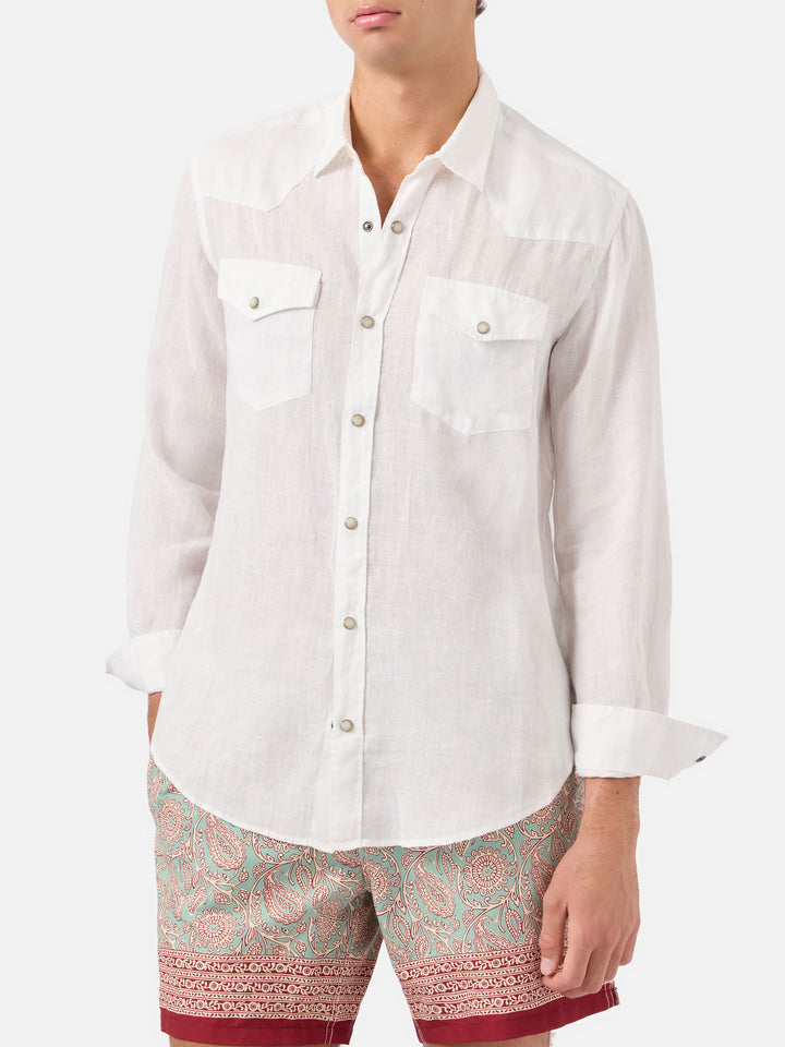 Camisa Greg de lino blanco 