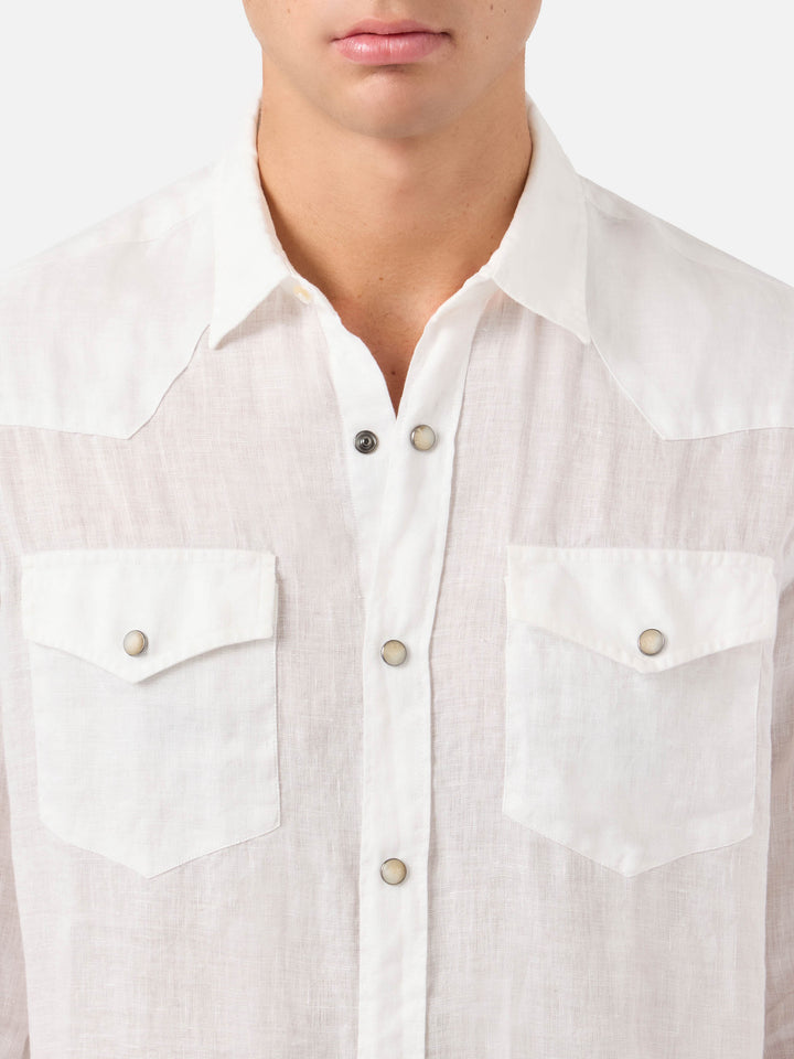 Camisa Greg de lino blanco 