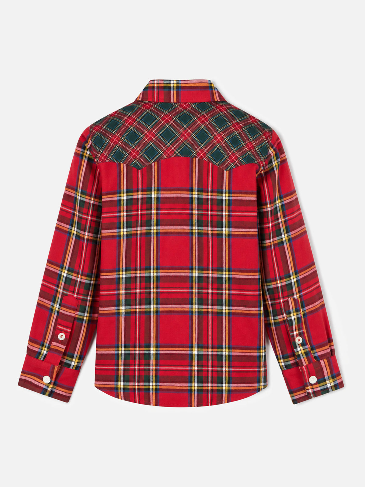 Chemise garçon à imprimé tartan 