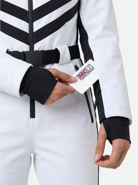 Tuta da sci bianca da donna Garmisch con tecnologia RECCO®