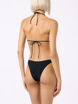 Triangel-Bikini in Crinkle-Optik für Damen, schwarz, Guiana Elise