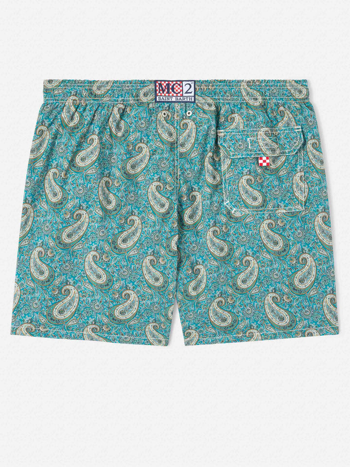 Gustavia Badeshorts mit Kaschmir-Print | Hergestellt aus Liberty Fabric 