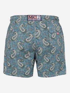 Man mid-length Gustavia swim-shorts with cashmere print