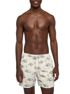 Mittellange Gustavia Badeshorts mit Enten- und Auto-Print |CRYPTOPUPPETS SPECIAL EDITION