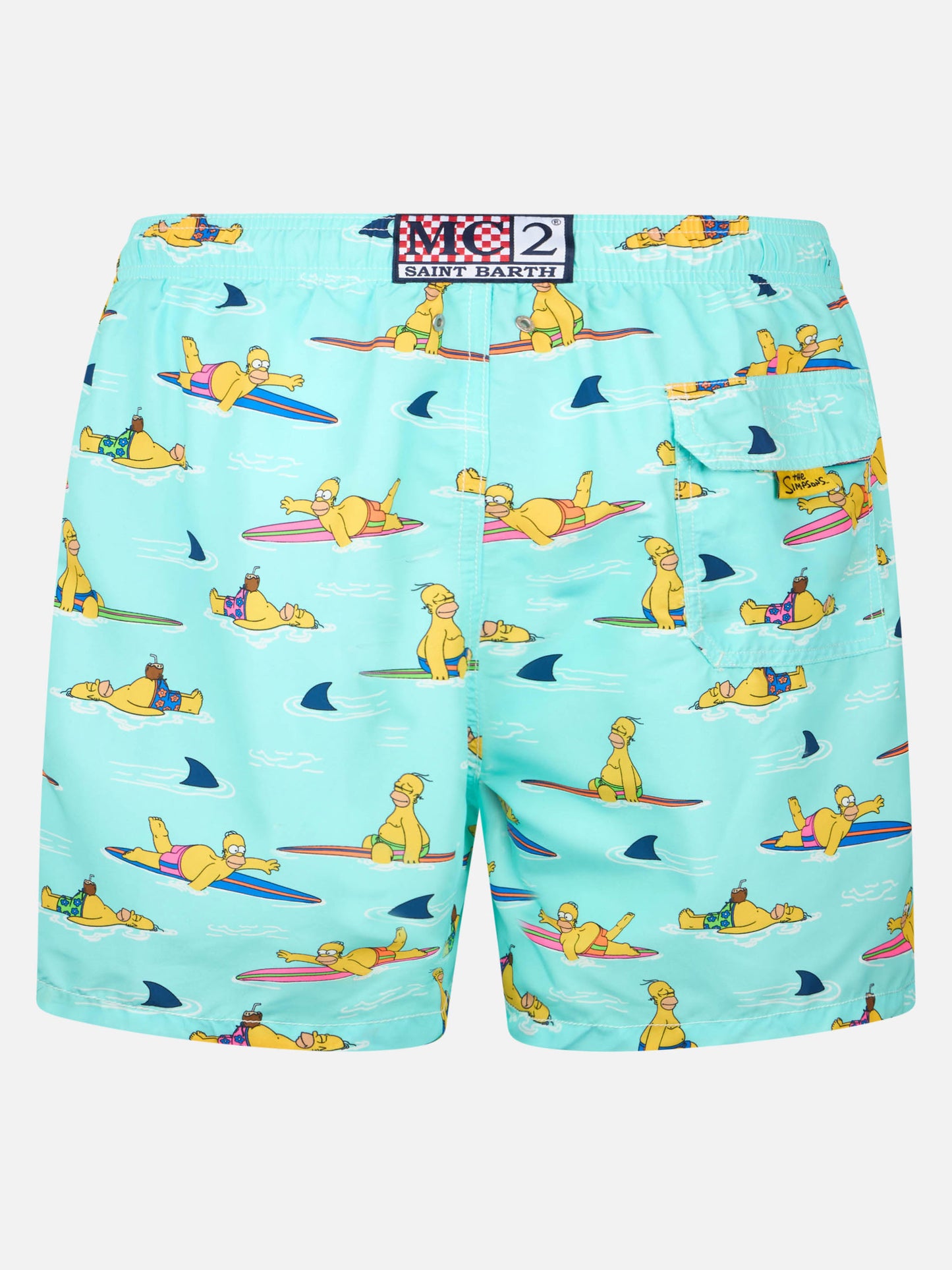 Mittellange Gustavia-Badeshorts für Herren mit Homer-Simpson-Aufdruck | DIE SIMPSONS-SONDERAUSGABE
