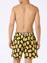 Man mid-length Gustavia swim-shorts with Bart Simpson print | THE SIMPSONS SPECIAL EDITION