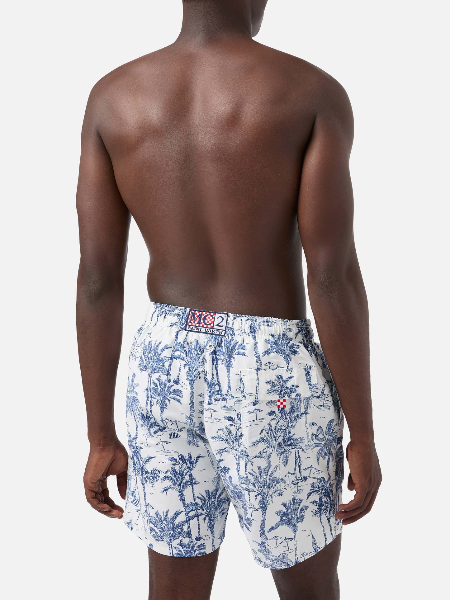 Mittellange Badeshorts Gustavia mit Toile-de-Jouy-Print