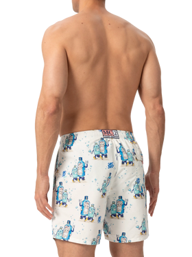 Mid-length Gustavia swim-shorts with cocktail print |CRYPTOPUPPETS SPECIAL EDITION