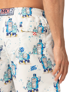 Mid-length Gustavia swim-shorts with cocktail print |CRYPTOPUPPETS SPECIAL EDITION