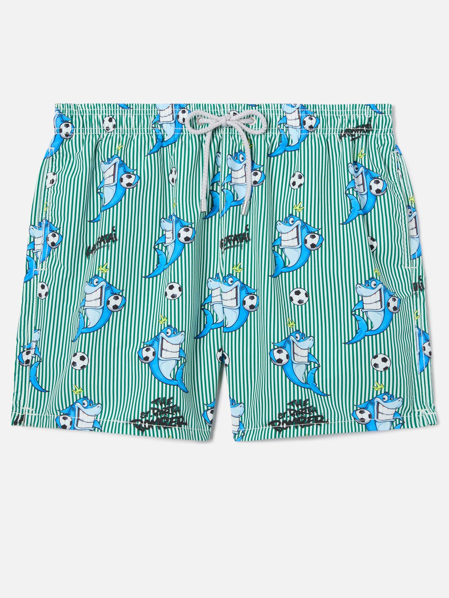 Gustavia striped swim shorts with shark print | Special Edition
