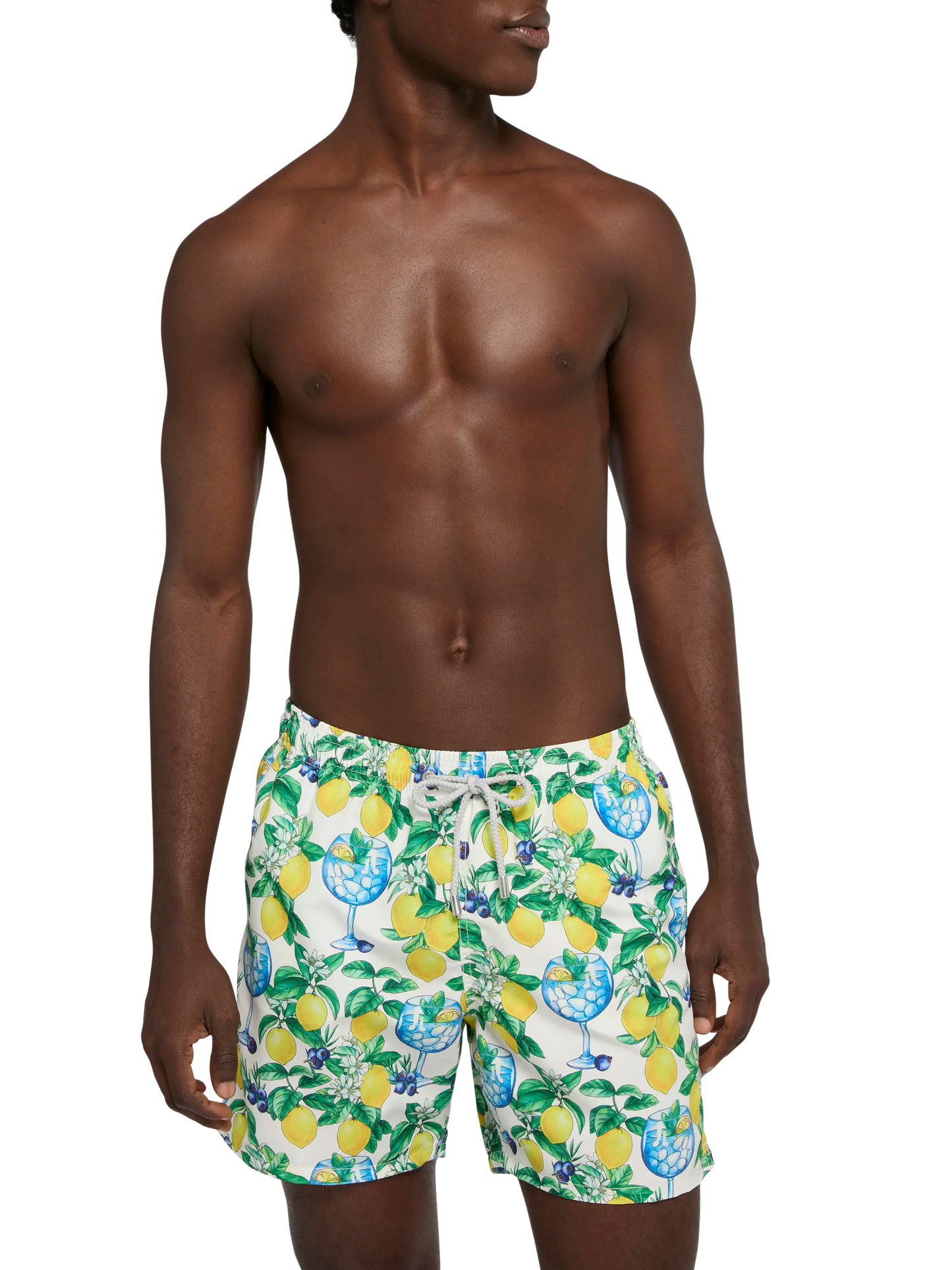 Costume mare lunghezza media Gustavia con stampa gin e limoni