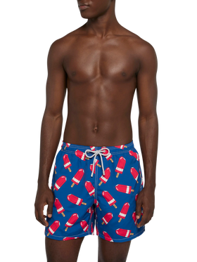 Mittellange Gustavia Badeshorts mit Fior di Fragola-Print | ALGIDA SPECIAL EDITION