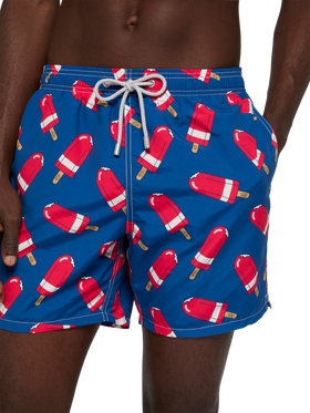 Mittellange Gustavia Badeshorts mit Fior di Fragola-Print | ALGIDA SPECIAL EDITION