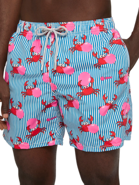 Mittellange Gustavia Badeshorts mit Big Babol Krabben-Print | BIG BABOL SPECIAL EDITION