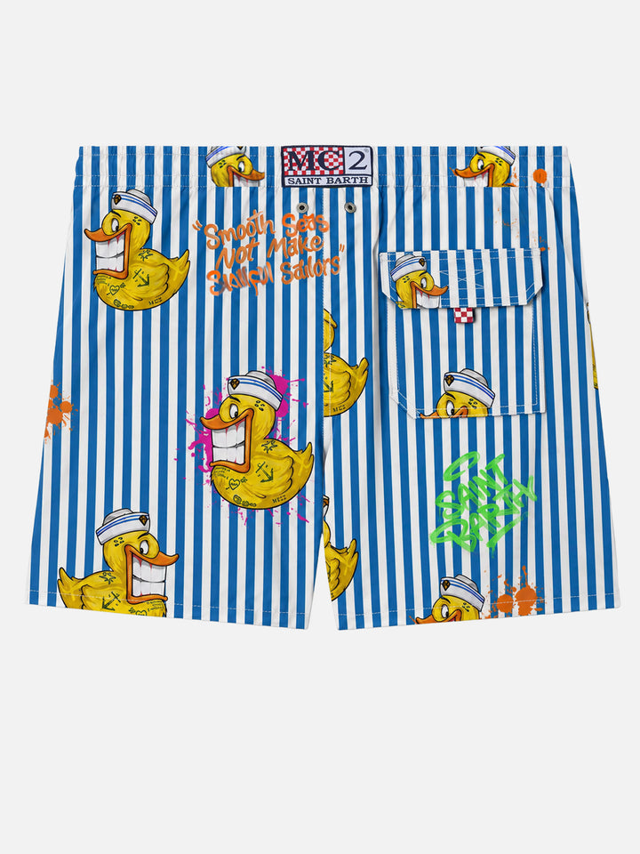 Man classic swim shorts with Crypto ducky print | CRYPTO PUPPETS® SPECIAL EDITION