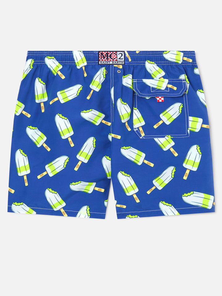 Mittellange Badeshorts Gustavia für Herren mit Lemonissimo-Print | ALGIDA SPECIAL EDITION