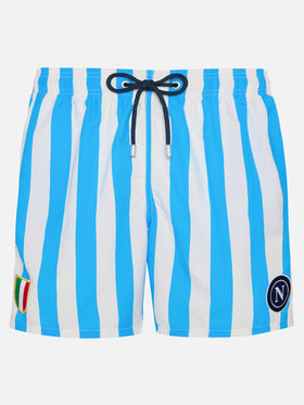 Mid-length Gustavia swim-shorts with Napoli print | SSC NAPOLI SPECIAL EDITION