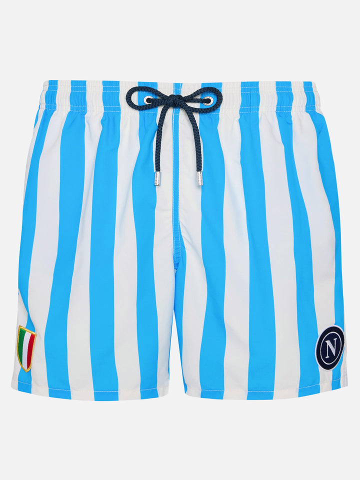 Mid-length Gustavia swim-shorts with Napoli print | SSC NAPOLI SPECIAL EDITION
