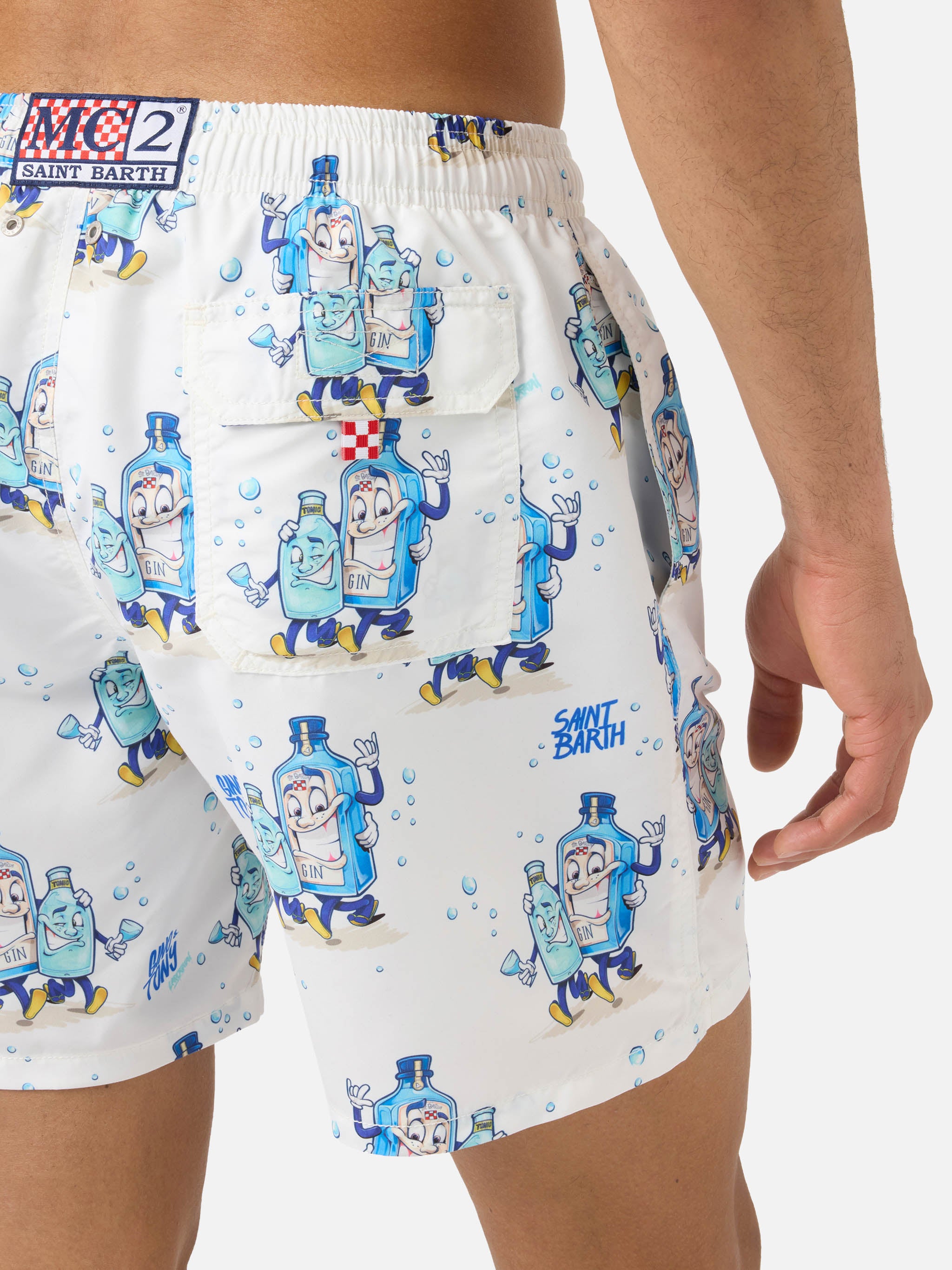 メンズウェア TFW49 2WAY SWIM SHORTS white M 25SS Gustavia swim shorts in white with Gino & Tony print | Special