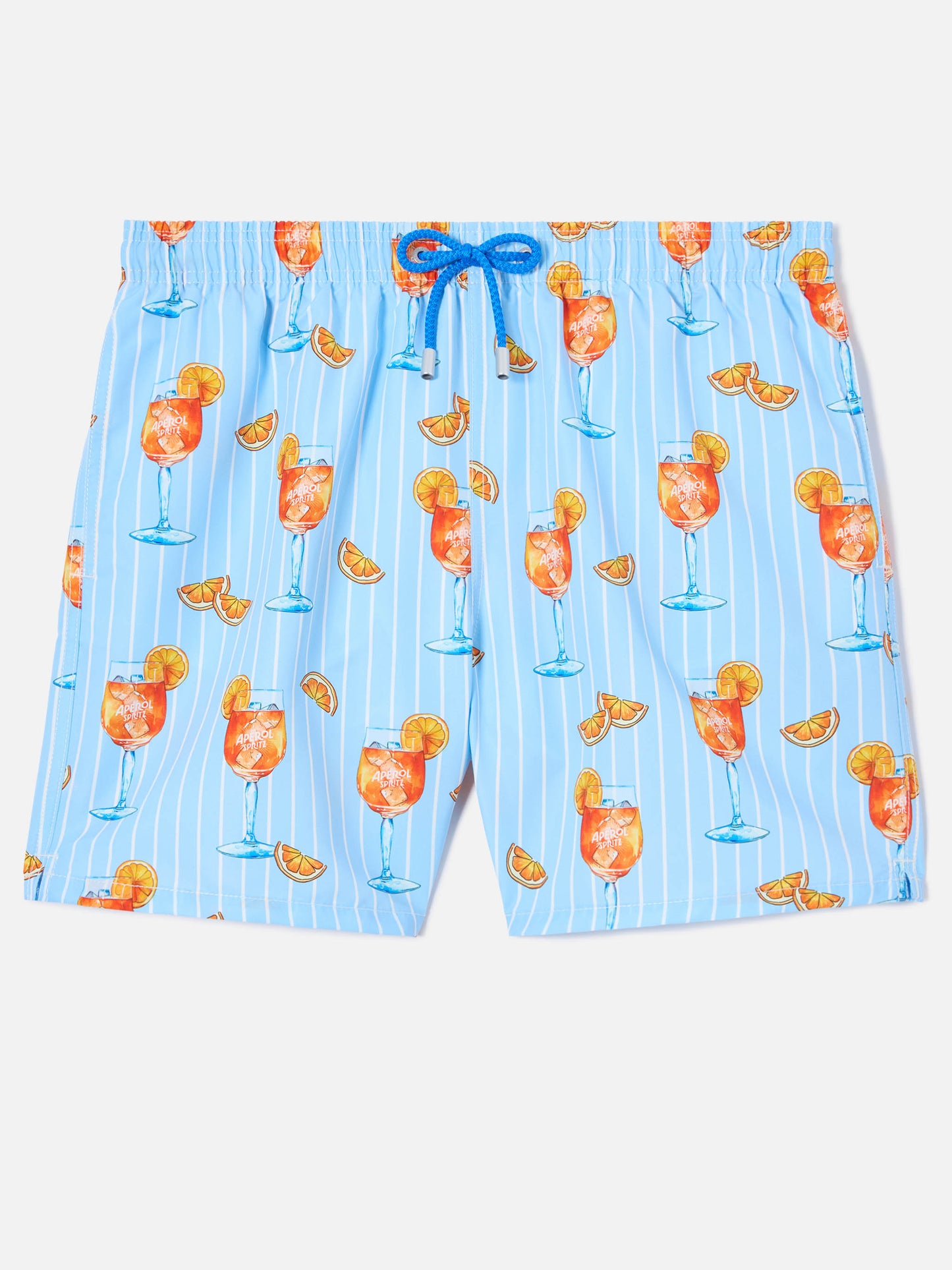 Gustavia striped swim shorts with cocktail print | Special Edition