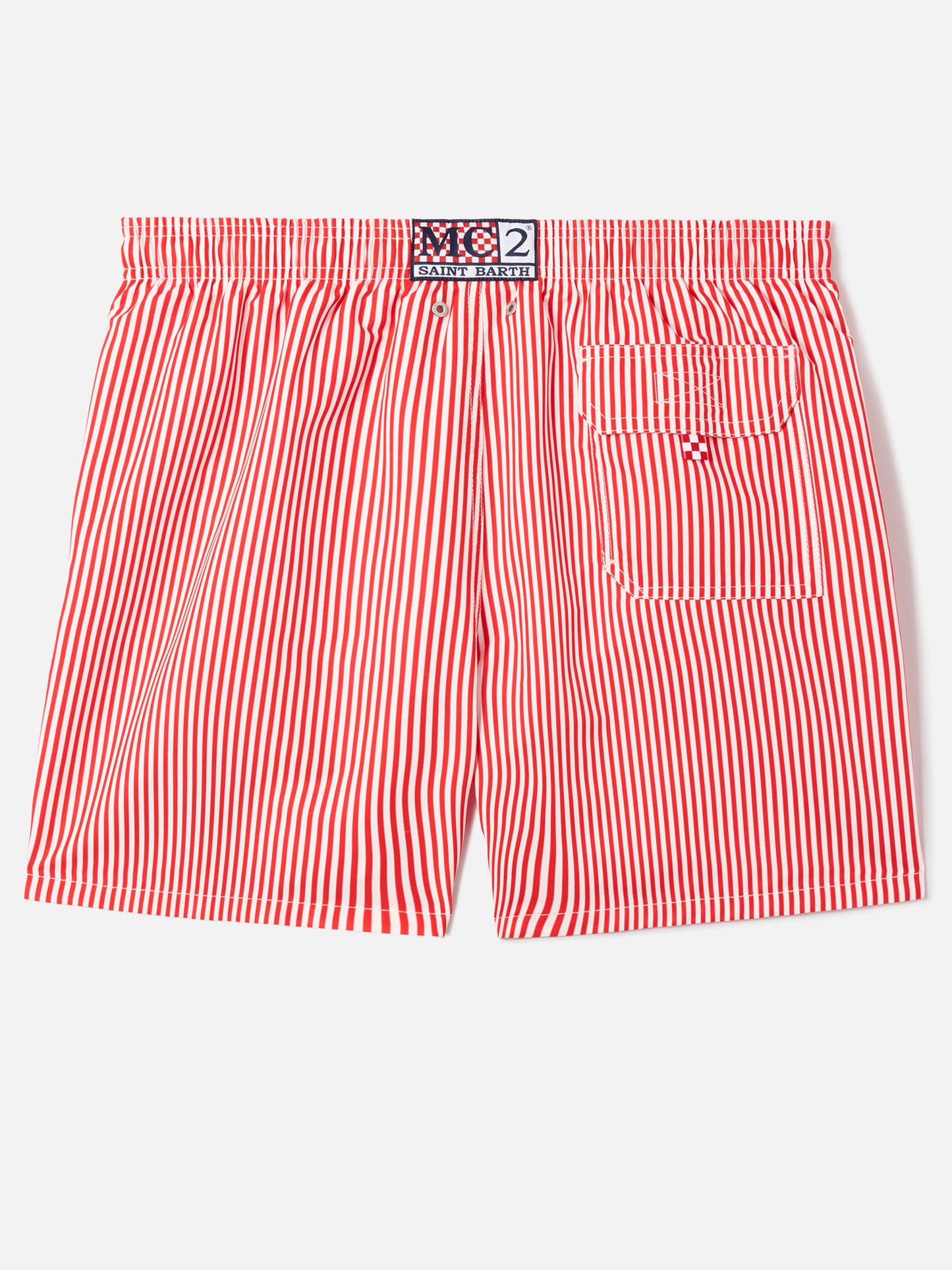 Costume mare Gustavia a righe rosse con ricamo Sapore di Mare | Special Edition